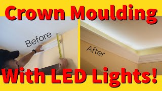 How to install Crown Moulding with LED Lights [upl. by Renat]