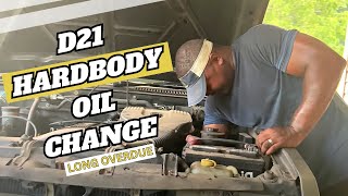 Nissan Hardbody OIL CHANGE long overdue [upl. by Mollee]