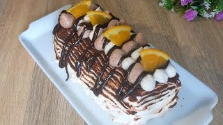 ❅ Recette de bûche de Noël Tiramisu au Nutellaorange❅ [upl. by Aneekahs897]