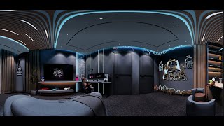 Game room  Gaming Steup  Gaming and study design  360° Panorama 4k video [upl. by Kind]