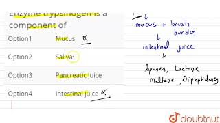 Enzyme trypsinogen is a component of [upl. by Krongold]