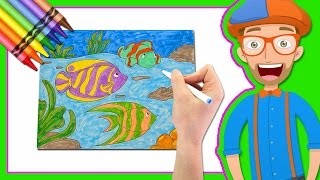 Learn Colors by Drawing with Blippi  Coloring Book [upl. by Livvi]