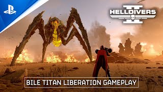 Helldivers 2  Bile Titan Liberation Gameplay  PS5 amp PC Games [upl. by Celio]