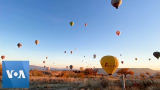 Timelapse of Hot Air Balloons Rising Over Turkey’s Cappadocia [upl. by Efar]