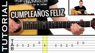 Como tocar FELIZ CUMPLEAÑOS en guitarra fácil MELODIA MUY Fácil  acústica [upl. by Papst]