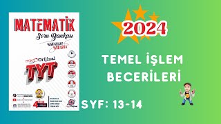 MİKRO ORJİNAL TYT MATEMATİK SORU BANKASI ÇÖZÜMLERİ  TEMEL İŞLEM BECERİSİ  SAYFA 13  14 [upl. by Glick887]