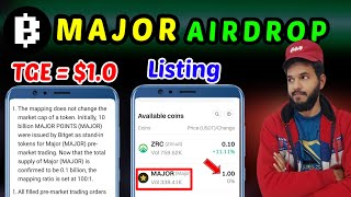 Major Airdrop TGE  Major Value  14  Major New updates Major snapshot Major New Airdrop 💵 [upl. by Gninnahc]