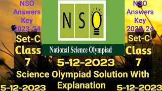 NSO Class 7 Solution 5122023  Science Olympiad Class 7 Answer Key  NSO Class 7 Answer Key sof [upl. by Mauralia]