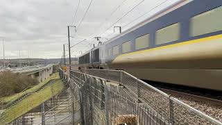 Eurostar E300 high speed pass at medway bridge 040223 [upl. by Masterson]