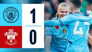 HIGHLIGHTS Man City 10 Southampton  City go top after Haaland goal sees off stubborn Saints [upl. by Aidnis81]