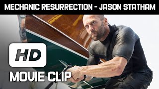 MECHANIC RESURRECTION Movie Clip 4K  Boat Shootout 2016 [upl. by Pelagi]