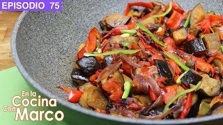 Peperonata italiana receta en español  recetas de verduras [upl. by Milzie]