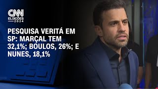 Pesquisa Veritá em SP Marçal tem 321 Boulos 26 e Nunes 181  CNN 360º [upl. by Nelra759]