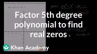 Factoring 5th degree polynomial to find real zeros  Algebra II  Khan Academy [upl. by Lisle468]