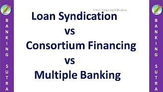 consortium finance  loan syndication  multiple banking system [upl. by Ynhoj218]