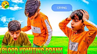 Fake Blood Vomiting Prank On Lil Brother 🤣  Part 2 [upl. by Gosselin]