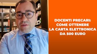 Precari come ottenere la carta del docente da 500 euro [upl. by Elwood51]