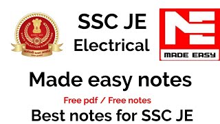 SSC JE ELECTRICAL MADE EASY NOTES  SSC JE MADE EASY NOTES ELECTRICAL  SSCJEELECTRICALMADEEASY [upl. by Ariahs]