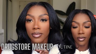 EVERYDAY DRUGSTORE MAKEUP ROUTINE  AFFORDABLE MAKEUP FOR DARK SKIN WOC  TRINDINGTOPIC [upl. by Leyameg628]