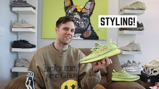 HOW TO STYLE THE ADIDAS YEEZY 350 V2 FROZEN YELLOW [upl. by Klug]