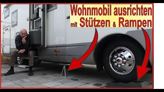 Wohnmobil amp Reisemobil ausrichten mit Stützen und Rampen  Camping Zubehör  einfach schnell günstig [upl. by Kealey]