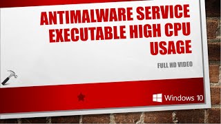 Solved Antimalware Service Executable High CPU Usage [upl. by Admana]