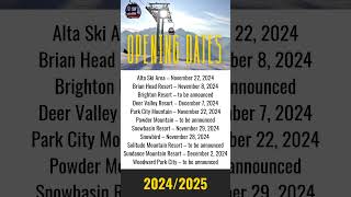 Utah Ski Season Open Dates  2024 skilife [upl. by Nodlew966]