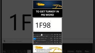 TURKEY 🦃 IN MS WORD [upl. by Francisco]