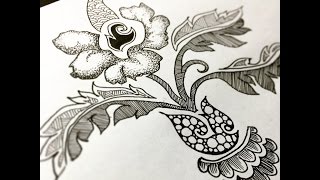 Highspeed botanical drawingzentangle 8 [upl. by Lacim346]