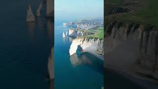 Discover Étretat Like Never Before Stunning 4K Drone Journey Over France’s Coastline ✨ [upl. by Ahsiri96]