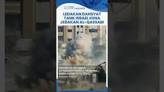 Tanktank Israel Tepergok Bobrok Ditarik Pakai Buldoser lalu Diledakkan AlQassam hingga Meledak [upl. by Asilad159]