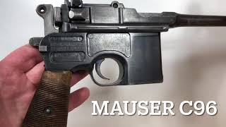 Broomhandle Mauser C96 from 1917 w Matching Serial Numbers and Wooden Stock Attachment [upl. by Eliam]