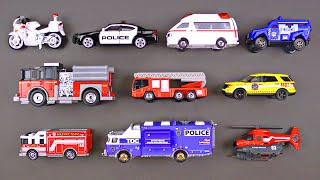 Learning Emergency Vehicles for Kids  Rescue Trucks amp Cars by Hot Wheels Matchbox Tonka Tomica [upl. by Bazar]