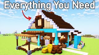 Minecraft  Ultimate Survival House Build Tutorial 🏡⚒️  Everything You Need [upl. by Eiuqnom]