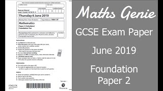 Edexcel GCSE Maths June 2019 2F Exam Paper Walkthrough [upl. by Berlauda]