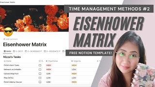 🇵🇭 Eisenhower Matrix  Time Management Methods 2  Tagalog  Free Notion Template [upl. by Leinahtan]