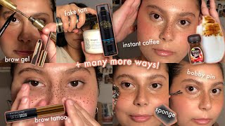 EVERY WAY TO CREATE FAUX FRECKLES 18 methods [upl. by Ivar]