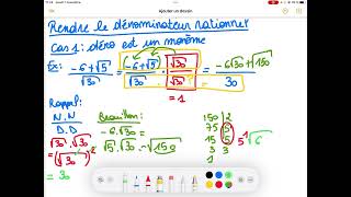 rendre rationnel le dénominateur parti 1 cas 1 [upl. by Wilhelmina]