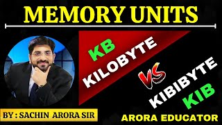 Computer Memory Units  Memory Size  Bit Byte KB MB GB TB PB EB ZB  Arora Educator [upl. by Ricki]