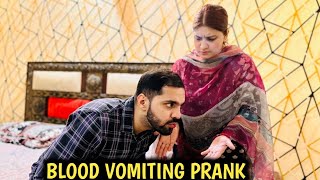 Fake blood vomiting🤮prank on wife  wife emotional ho gai faranvlogs [upl. by Eldwon]