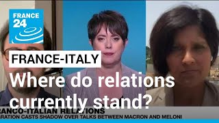 MacronMeloni talks Where do FrancoItalian relations currently stand • FRANCE 24 English [upl. by Yrtnahc]