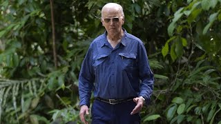 Bizarre Joe Biden disappears into Amazon rainforest [upl. by Ynittirb383]