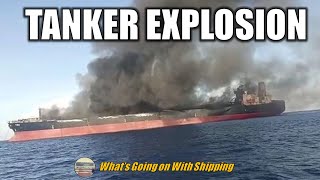 Tanker Pablo Explodes in the South China Sea  Rescue Efforts Underway  ShipToShip Transfer [upl. by Ailenroc355]