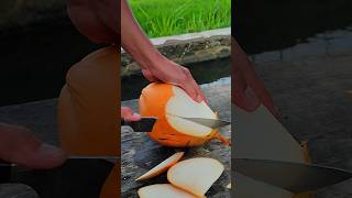 The newest way to slice orange coconut asmr shorts [upl. by Alak572]