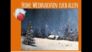 zauberhafte Winterlandschaft  Acryl malen  SchrittfürSchritt Tutorial  Anfänger [upl. by Nwad]