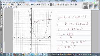 Writing equation of a parabola from the graph using the form ykxaxb or ykx±b2±c [upl. by Clevie445]