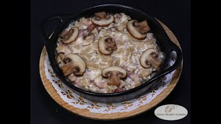 Crozets de Savoie à la crème de SaintMarcellin champignons et lard fumé [upl. by Enitsenrae]