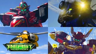 All Megazord Battles in Power Rangers Beast Morphers Episodes 111  Power Rangers Official [upl. by Yerfoeg419]