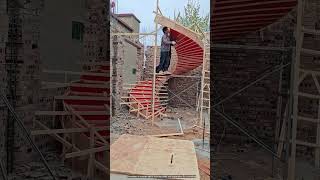 The manufacturing process of spiral staircase steps [upl. by Ias356]