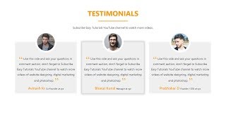 How To Make Website Testimonials Section Using HTML CSS And Bootstrap [upl. by Hnacogn]